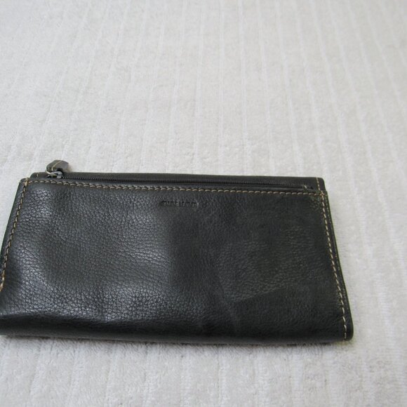 Fossil Leather Wallet Women Black Credit Card ID Slots Checkbook Holder Vintage - Picture 4 of 12